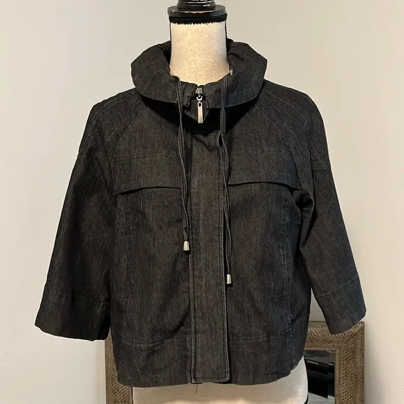 Sandro Cropped Denim Jacket - Picture 1 of 14